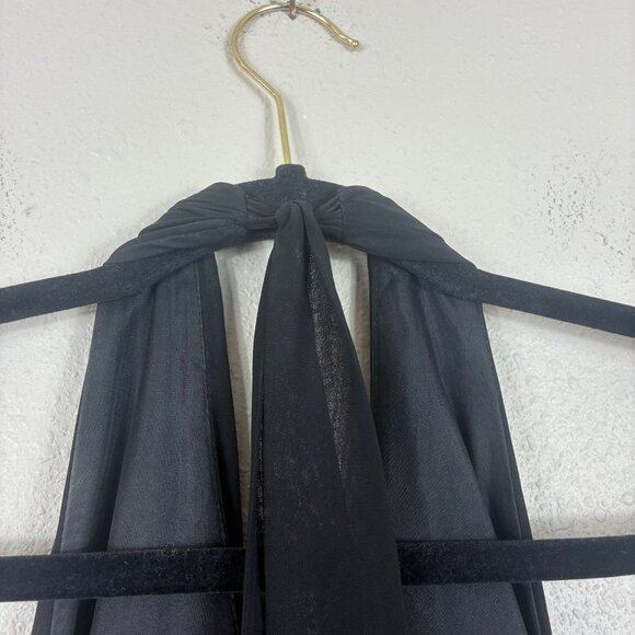 Bari Jay Black Halter Chiffon Mini Whimsigoth Dress Size 10 Party - Picture 5 of 8